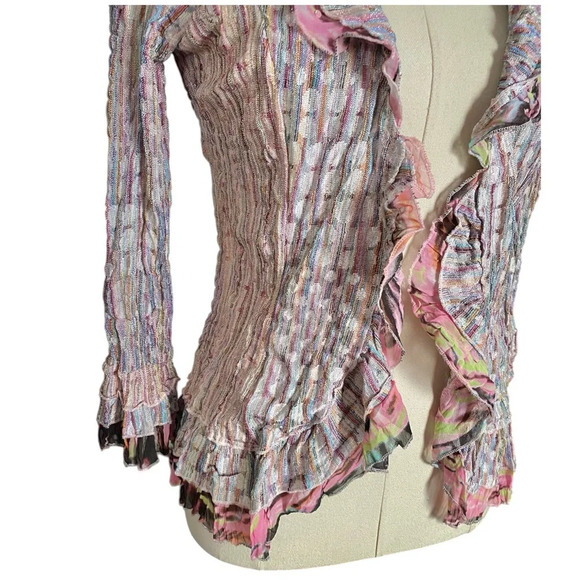 Women's Multicolor Ruffled Jacket - Picture 6 of 9